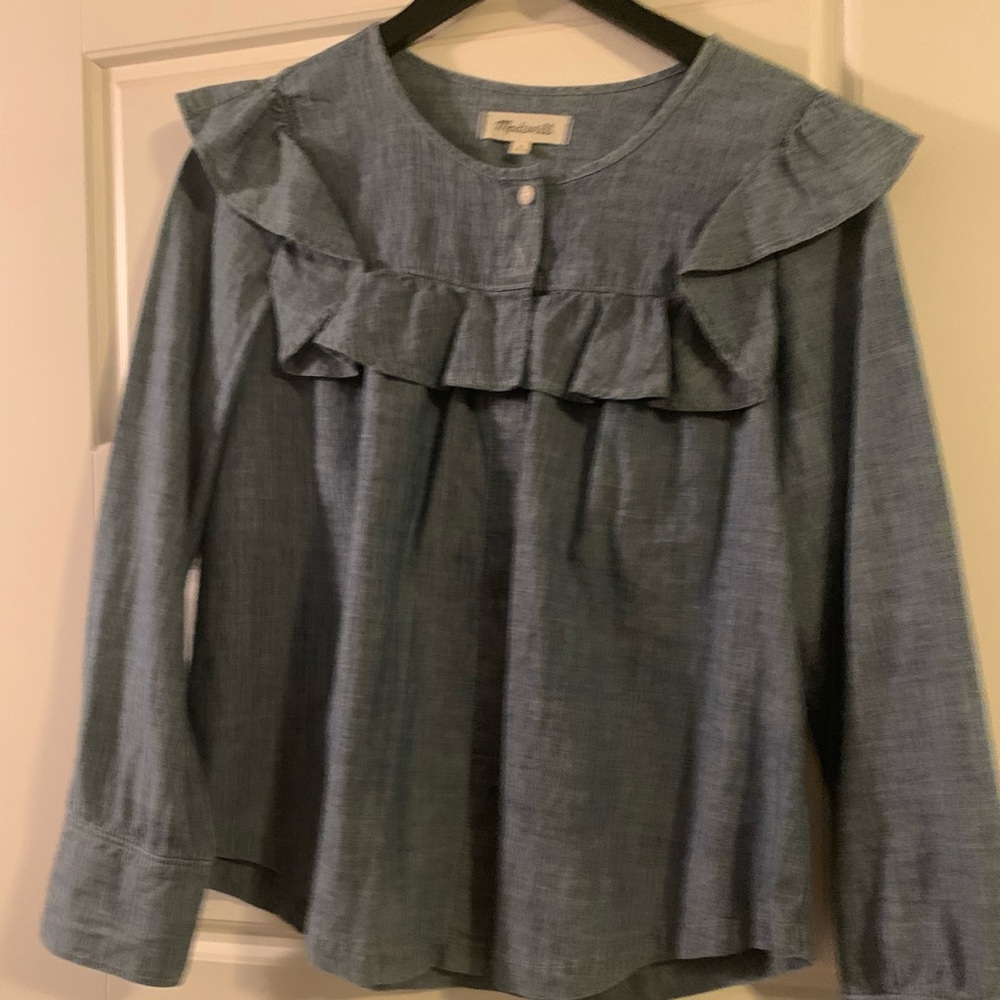 Madewell chambray prairie top